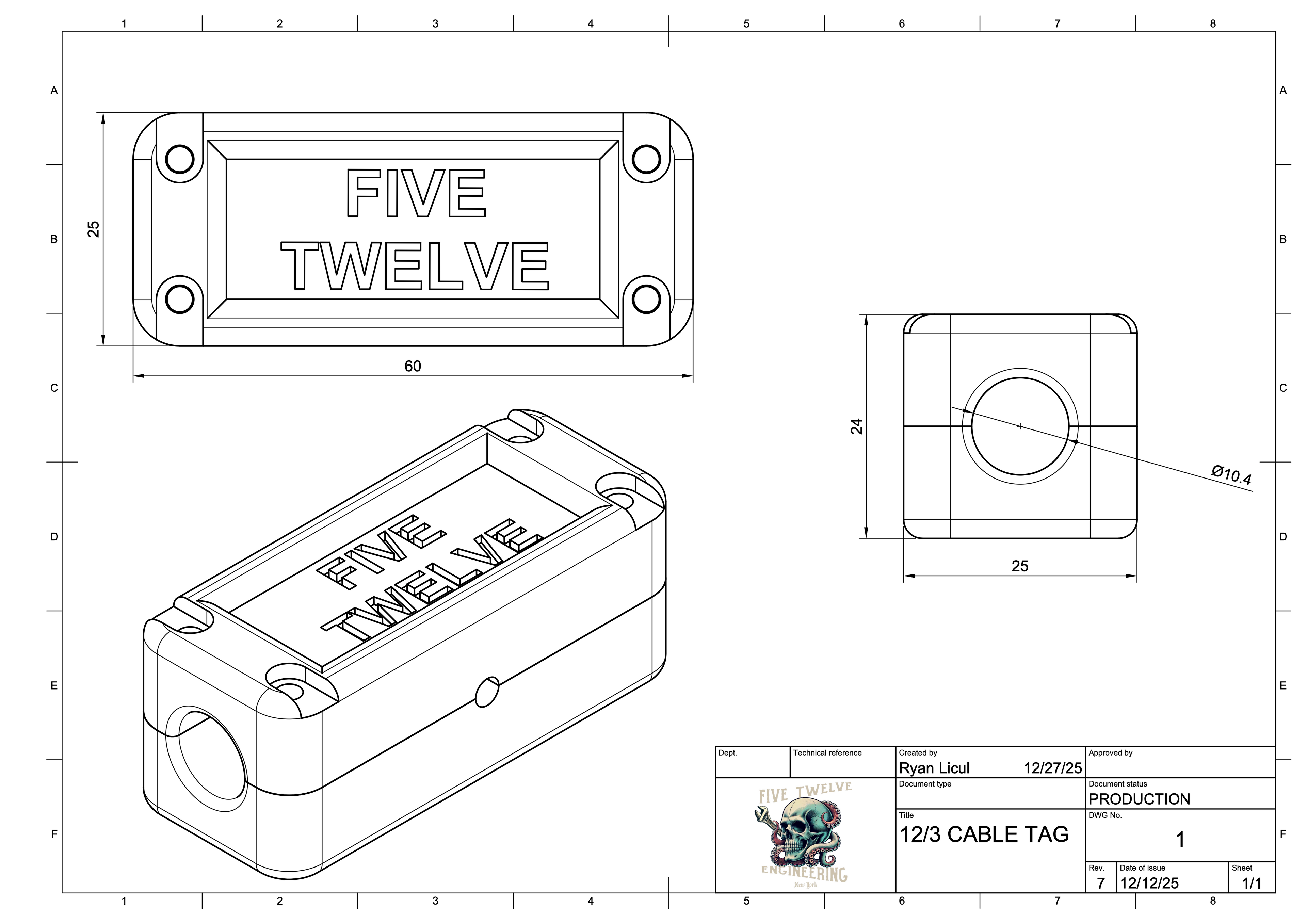 12/3 Sized Cable Tag 5 Pack