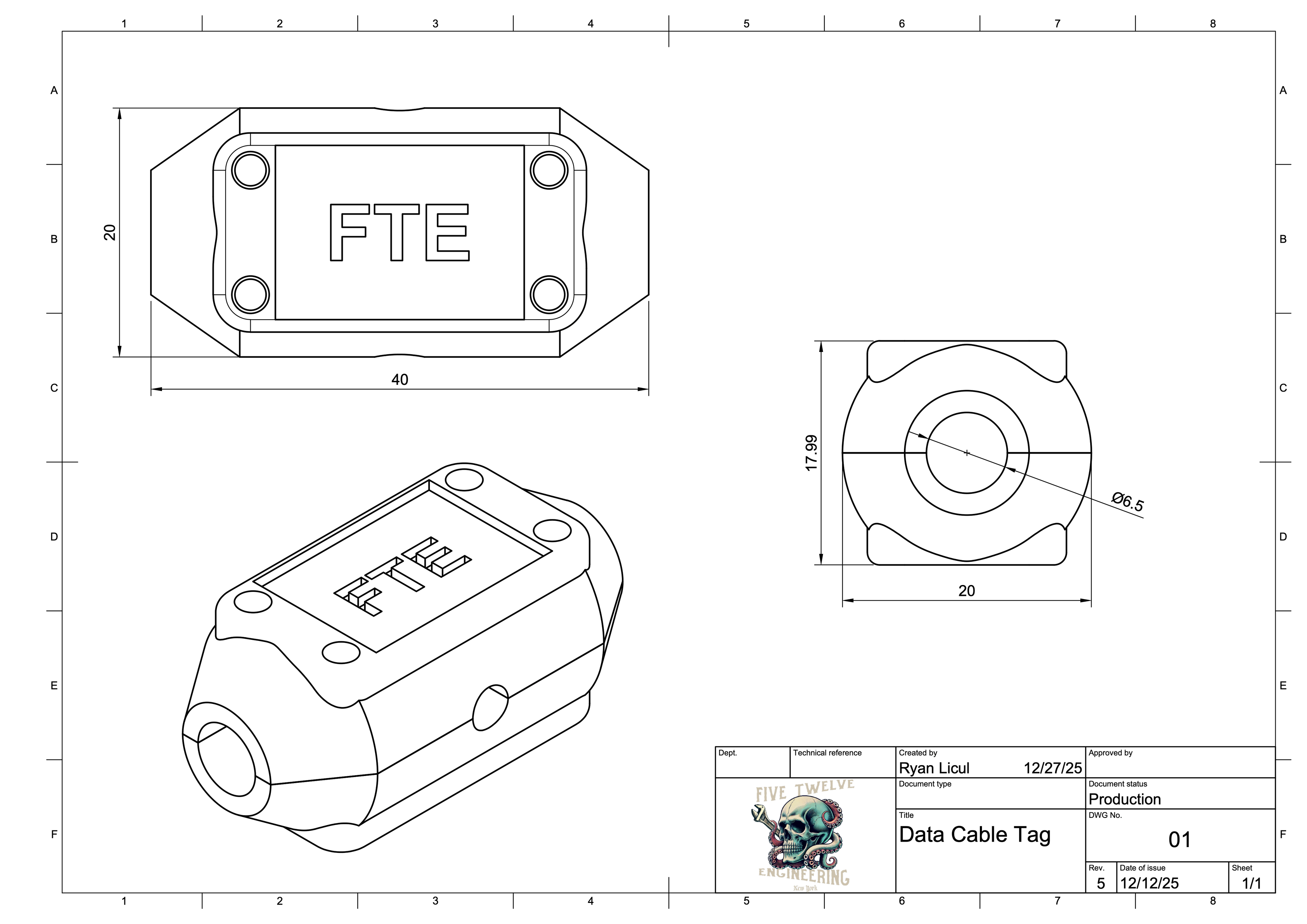 Data Sized Cable Tag 5 Pack